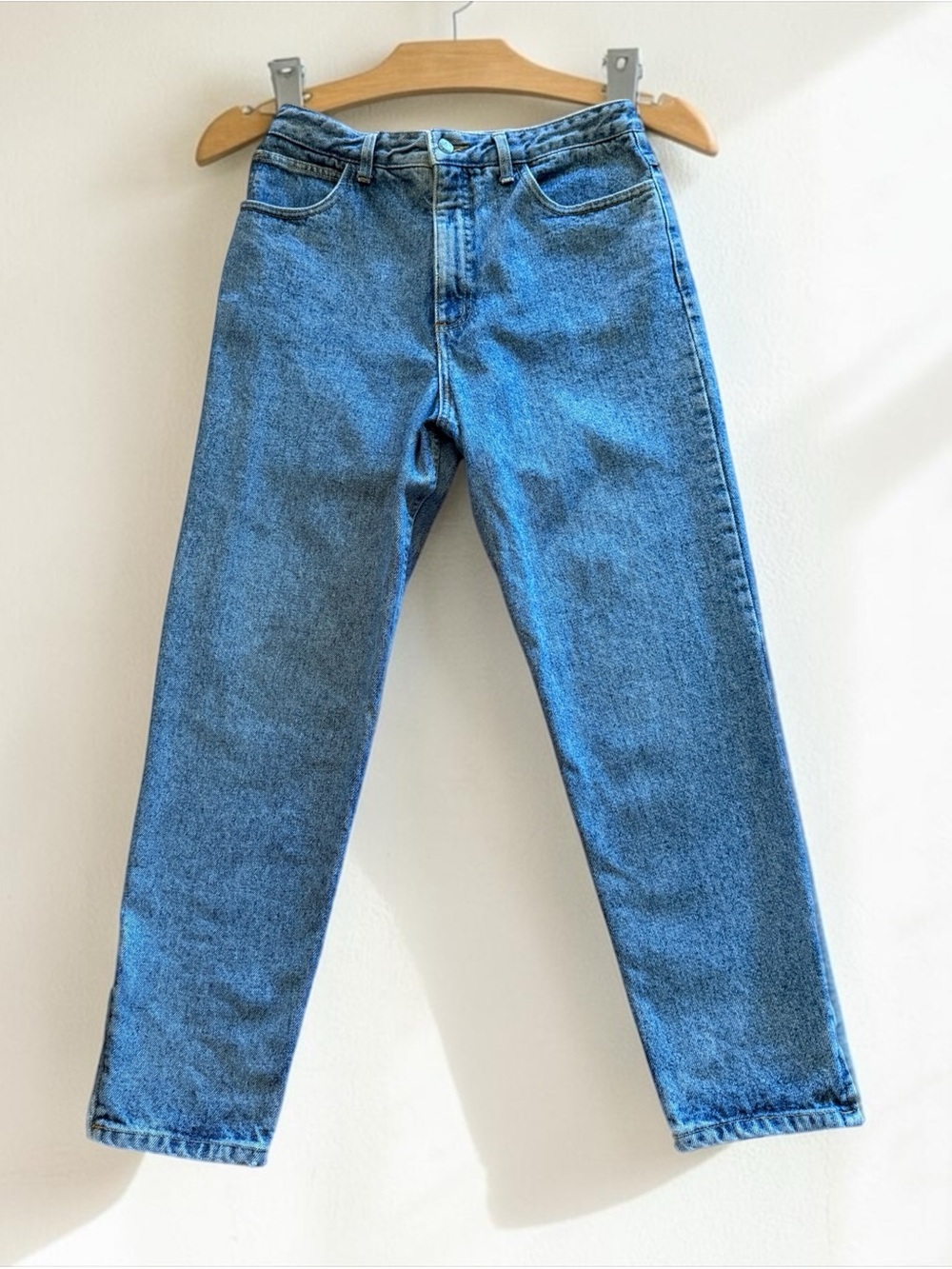 Guess USA Georges Marciano High Rise Mom Jeans Ankle Zips Tag Sz 31” Actual 28”